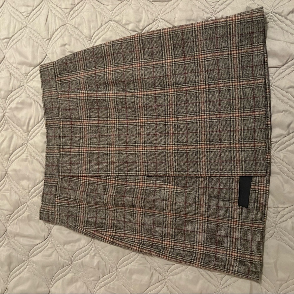 Alex Marie Gray Plaid Mini Skirt